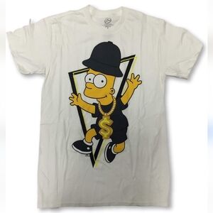 HIP HOP RAP Style Bart Simpson T-Shirt MEDIUM  The Simpsons Gold Chain Money